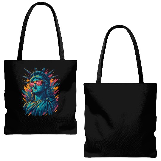 Urban Streetwear Statue of Liberty Tote Bags (AOP) Design