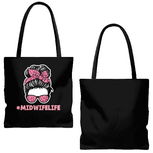 Midwife Life Leopard Print Style Tote Bags (AOP)