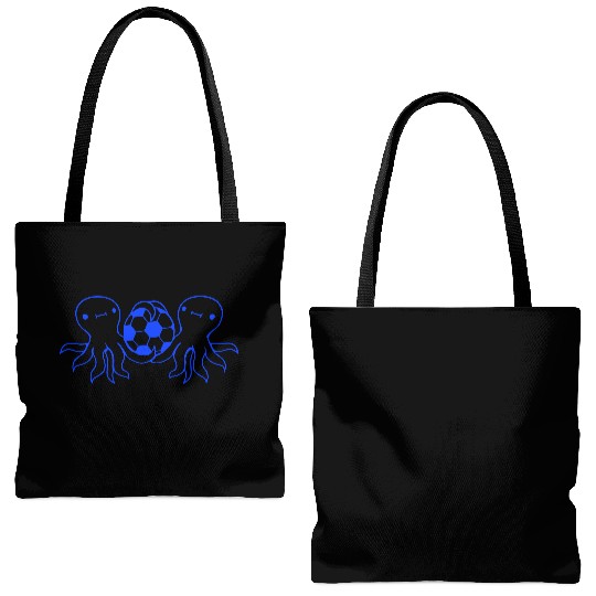 2 octopus team friends playing soccer ball sport Tote Bags (AOP)