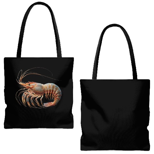 Ocean Elegance : The Grace of a Shrimp Tote Bags (AOP)