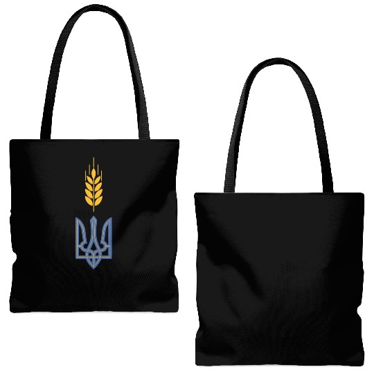 Ukraine Trident Wheat Symbol Ukrainian Heritage Tote Bags (AOP)