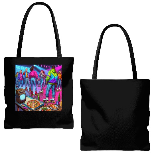 Vibrant Retro Festival Gathering Tote Bags (AOP)