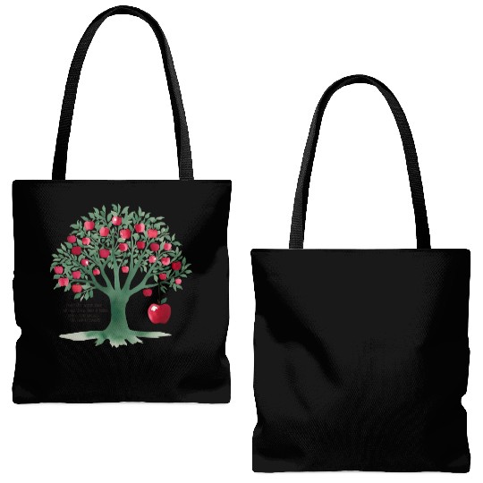 From the apple tree all beginnings Tote Bags (AOP)
