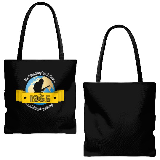 60th birthday Rocking this planet since 07/1965 Tote Bags (AOP)