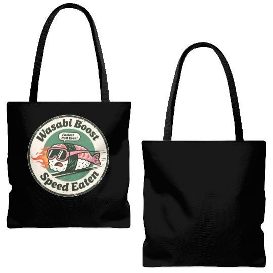 Wasabi Boost Speed Eaten Racing Sushi Tote Bags (AOP)