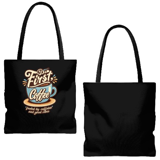 But First Coffee Tote Bags (AOP)