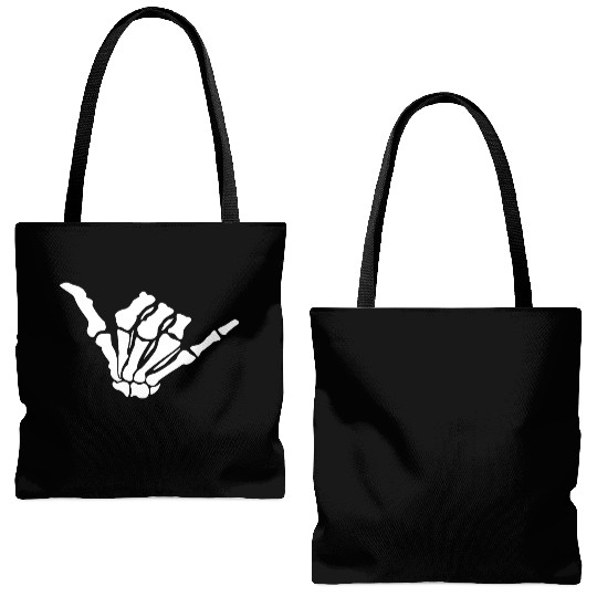 Skeleton Shaka Hand – Bone Hang Loose Tote Bags (AOP)