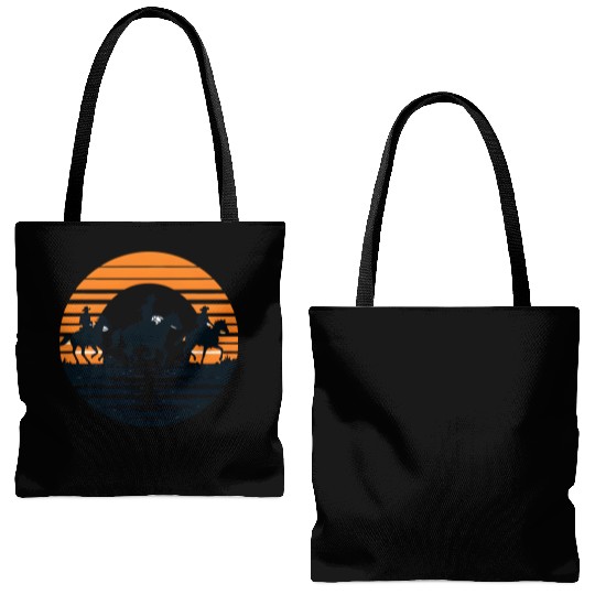 Equestrian Sunset Silhouette Tote Bags (AOP)