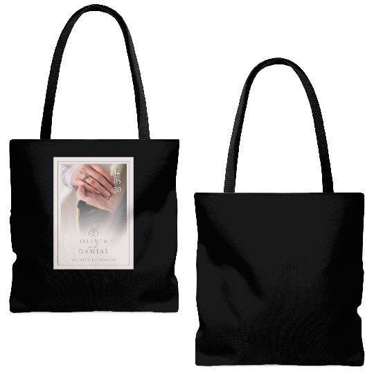 Light Pink Elegant and Minimal Wedding Invitati Tote Bags (AOP)