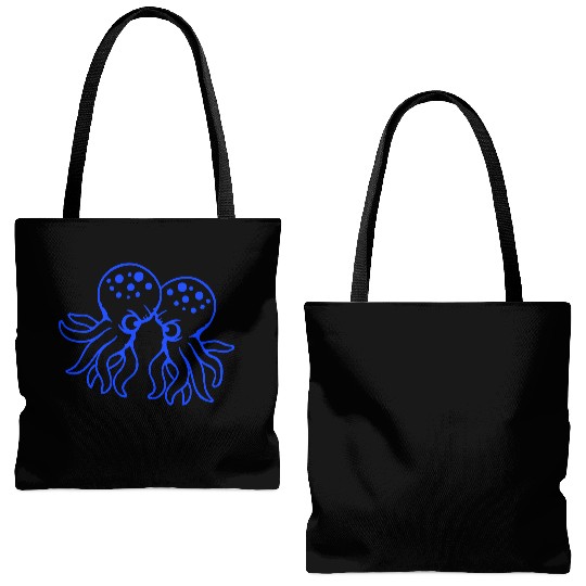 2 Octopus friends Two fighting enemies Rivals Team Tote Bags (AOP)