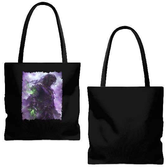 Shadow Elf with Purple Aura and Magic Power Tote Bags (AOP)