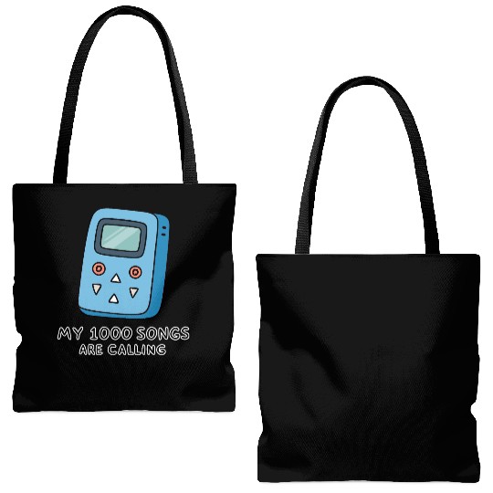 My 1000 Songs Calling MP3 Player 2000s Tote Bags (AOP)