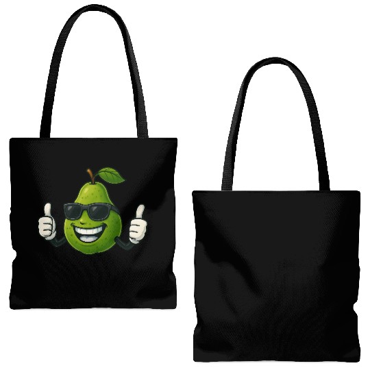 Cute cartoon pear guava fruit summer joy Tote Bags (AOP)