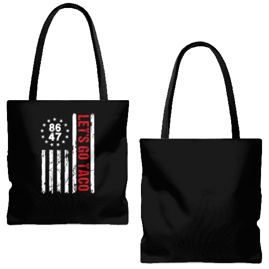 Let’s Go Taco American Flag Tote Bags (AOP)