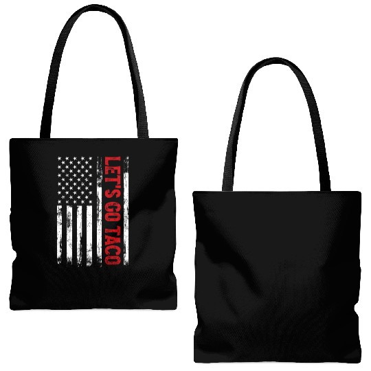 Let’s Go Taco American Flag Tote Bags (AOP)