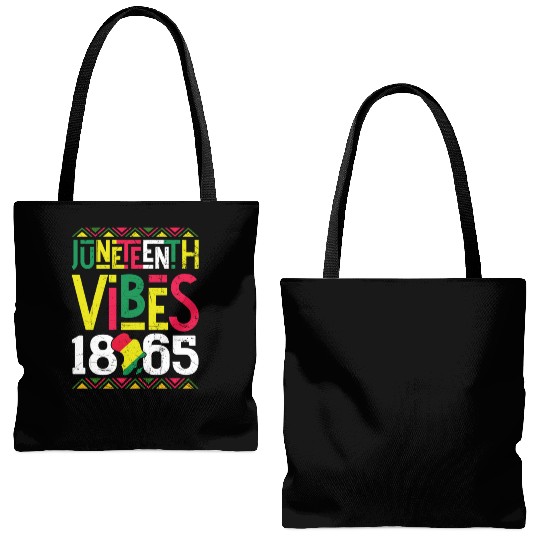 Juneteenth Vibes Black Freedom Tote Bags (AOP)
