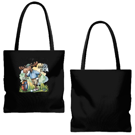 Funny Golf Moose Quote Tote Bags (AOP)