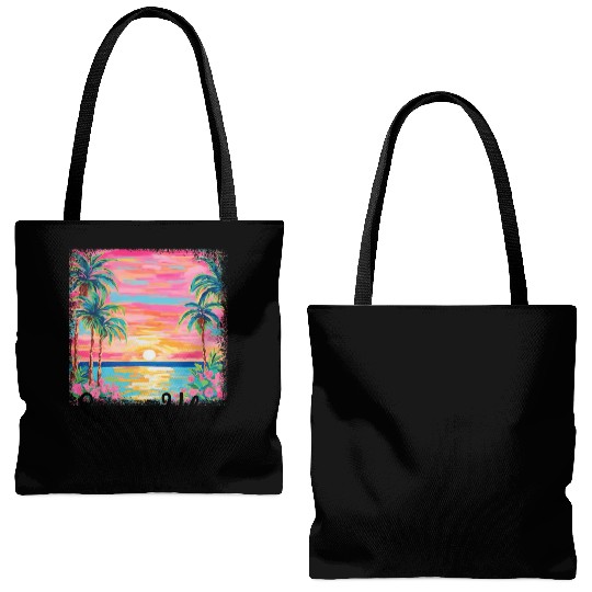 Summer Vibe Preppy Beach Tote Bags (AOP)