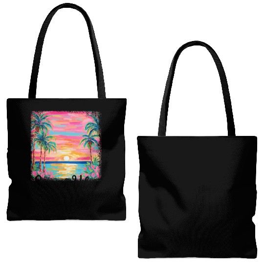 Summer Vibe Preppy Beach Tote Bags (AOP)
