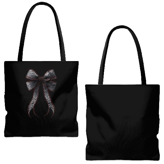 lace bow Tote Bags (AOP)
