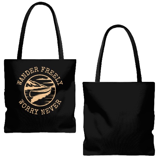 Wander Freely Worry Never Canoe On Lake Tote Bags (AOP)