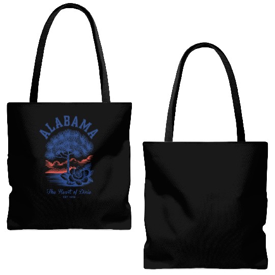 Albm State Outline – License Plate Art Tote Bags (AOP)