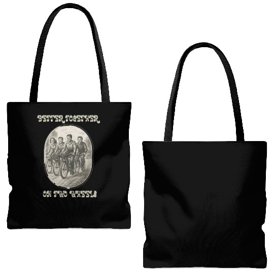 Better Together on Two Wheels Tote Bags (AOP)