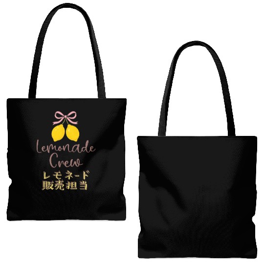Lemonade Crew Coquette Bow Tote Bags (AOP)
