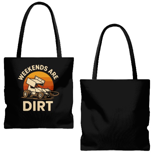 Sprint Car Racing Dirt Track Speed Oval Race Tote Bags (AOP)