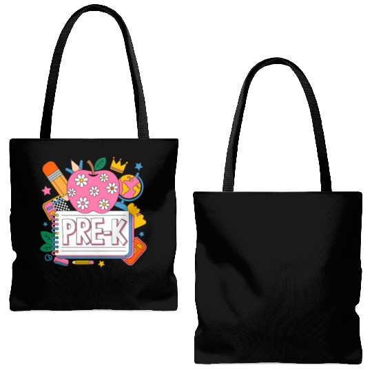 Pre K Teacher Back To School Apple Notebook Tote Bags (AOP)