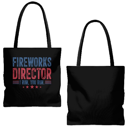 Fireworks Director I Run You Run Tote Bags (AOP)