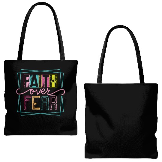 Christian Faith over Fear Tote Bags (AOP)