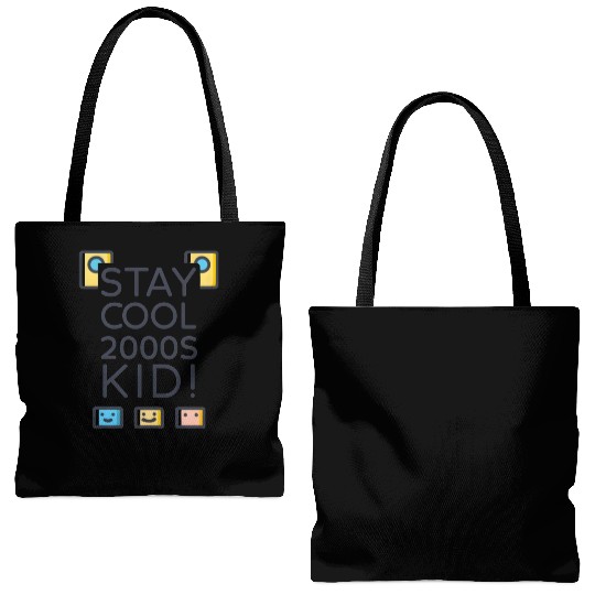 Stay Cool 2000s Kid – Y2K Retro Tote Bags (AOP)