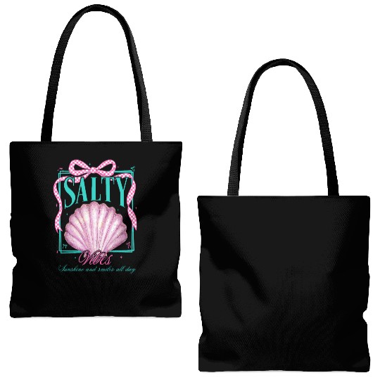 Summer Clam Pearl Bow Tote Bags (AOP)