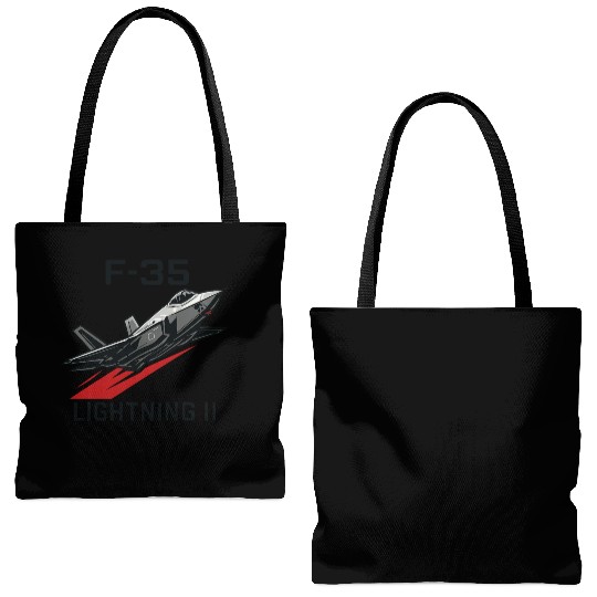 F-35 Lightning II Stealth Fighter Jet Art Tote Bags (AOP)