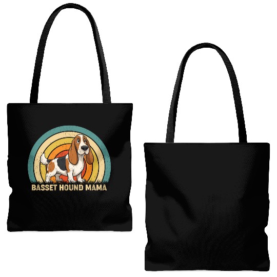 Basset Hound Mama Dog Design Tote Bags (AOP)