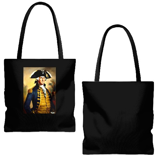 George Washington in revolutionary bttlefield a Tote Bags (AOP)