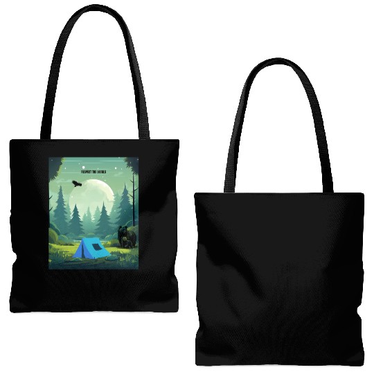 Respect the Locals – Wilderness Camping Warning Tote Bags (AOP)