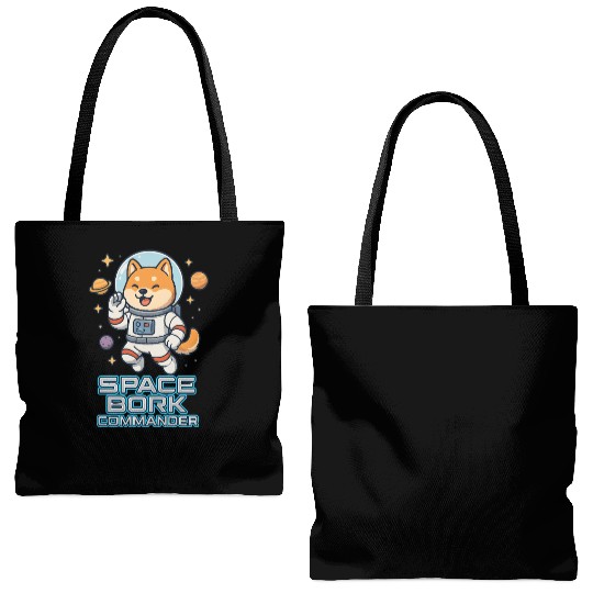 Space Bork Commander Cute Shiba Inu Astronaut F Tote Bags (AOP)