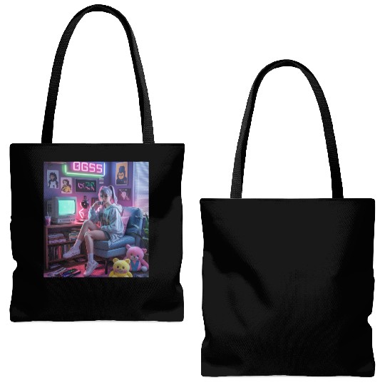 Y2K Gamer Girl Vibes – Retro Tech & Neon Room Aest Tote Bags (AOP)