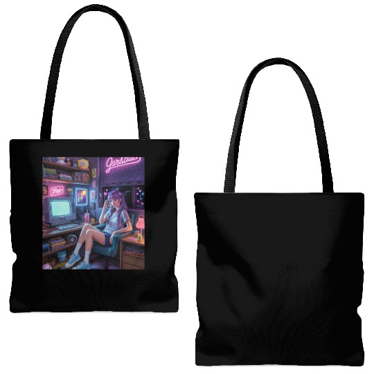 Y2K Gamer Girl Vibes – Retro Tech & Neon Room Aest Tote Bags (AOP)