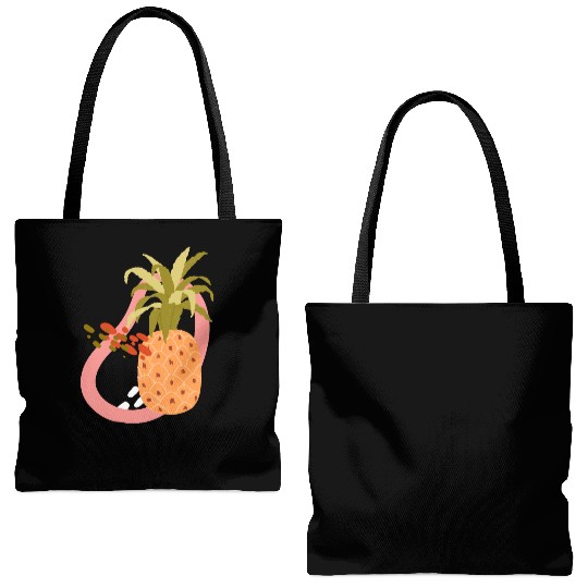 summer time tropical fruit Realistic Pineapple Tote Bags (AOP)