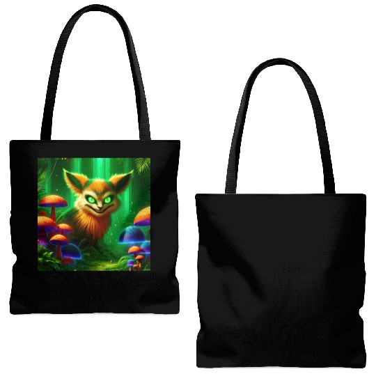 Demon Fox in Enchanted Forest – Fantasy Creature Tote Bags (AOP)