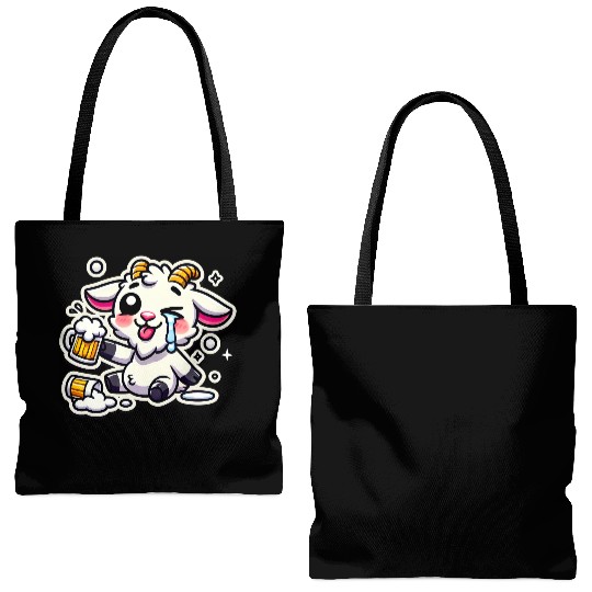 Drunk Wasted Hangover Goat Tote Bags (AOP)