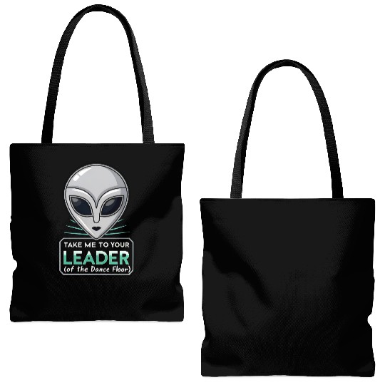 Take Me To Your Leader Alien Rave Retro 2000s Y2K Tote Bags (AOP)