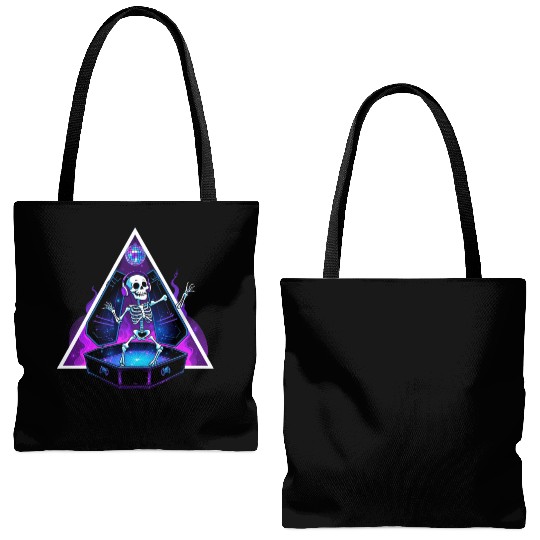Neon Dancing Skeleton in Coffin Tote Bags (AOP)