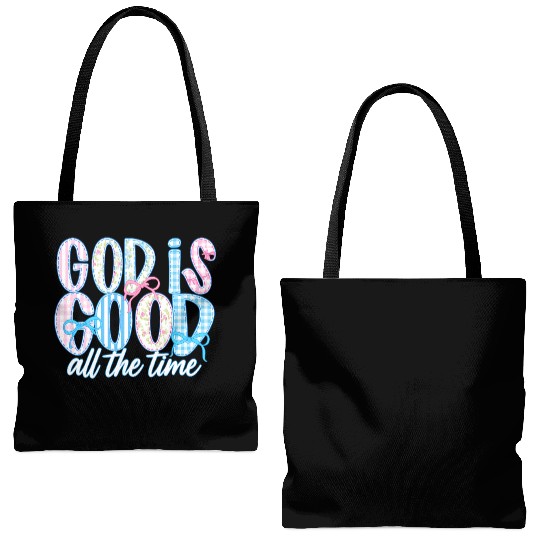 God Is Good All The Time Preppy Boho Christian Tote Bags (AOP)