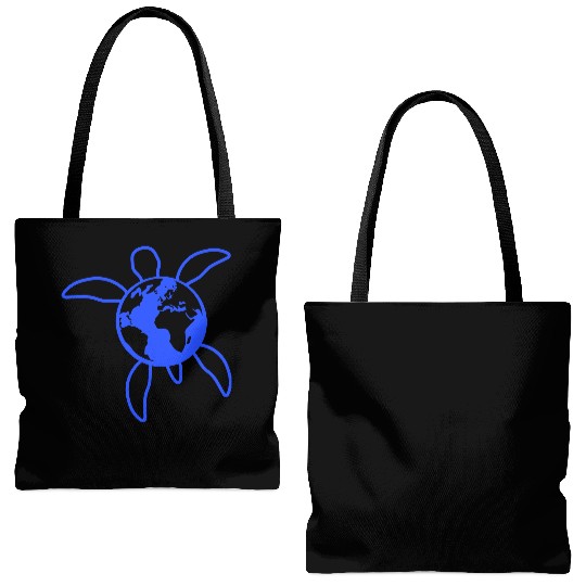 Water turtle earth globe planet logo symbol cool Tote Bags (AOP)