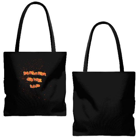 Never Give Up Graffiti Splatter Design Tote Bags (AOP)