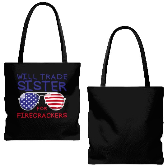 Will Trade Sister For Fireworks Kids 4th Of July Tote Bags (AOP)